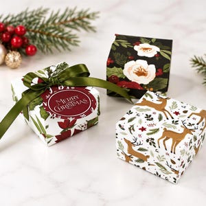 Christmas Mini Gift Box – Stocking Stuffer Packaging for Jewelry, Treats & Small Gifts – 18 Designs