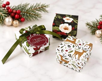 Christmas Mini Gift Box – Stocking Stuffer Packaging for Jewelry, Treats & Small Gifts – 18 Designs