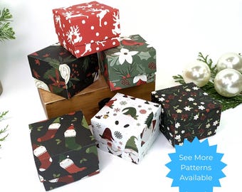 Christmas Mini Stationery Gift Set: Gnome Reindeer Holiday Floral Favor Boxes, Envelopes & Note Cards