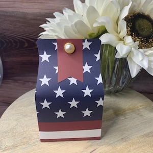American Flag Favor Box: 4th of July Party Treat Container