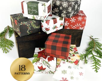 Christmas Mini Gift Box: Holiday Favors, Tiny Note Card Set, Snowflakes, Letters to Santa