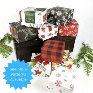 Christmas Mini Gift Box: Holiday Favors, Tiny Note Card Set, Snowflakes, Letters to Santa