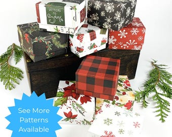 Christmas Mini Stationery Gift Set: Holiday Favor Boxes, Tiny Cards, Snowflakes, Letters to Santa