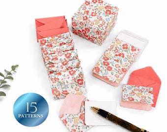 Mini Envelopes and Note Cards: Floral Stationery Gift Set or Lunch Box Love Notes