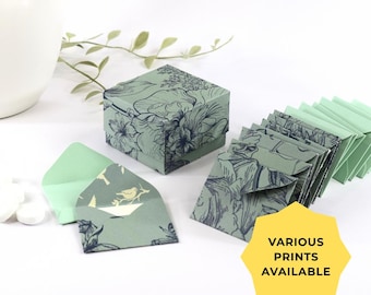 Mini Envelopes and Note Cards: Floral Stationery Gift Set or Lunch Box Love Notes