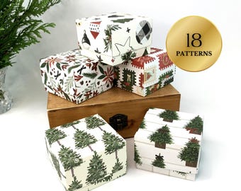 Christmas Mini Gift Box, Envelopes & Note Cards Set, Holiday Prints, Stocking Stuffer