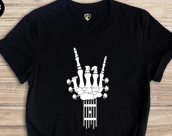 Skeleton Hand Art Guitar Player Shirt, Musicians Shirt, Music Lover Shirt, Music Player Shirt, Gift for Music Lover