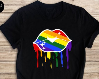 LGBT Lips Shirt, Gay Pride Shirt, Lesbian Shirt, Love is Love Shirt, Equality Shirt, Bisexual Shirt, Pride Month Shirt