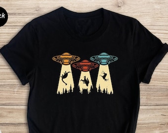 Vintage UFO Shirt, UFO Alien T-Shirt, Alien Abduction Shirt, Cow Shirt, Outer Space Shirt, Flying Saucer Shirt, Funny Alien Shirt