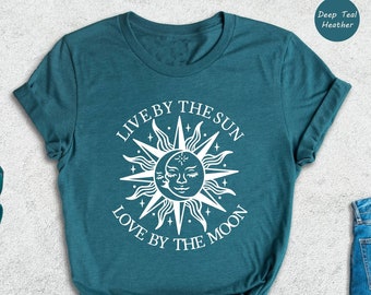 Live By The Sun Love By The Moon Shirt,  Astrology Shirt, Celestial Moon Shirt, Spiritual T-Shirt, Zodiac Birthday Gift, Gift For Her