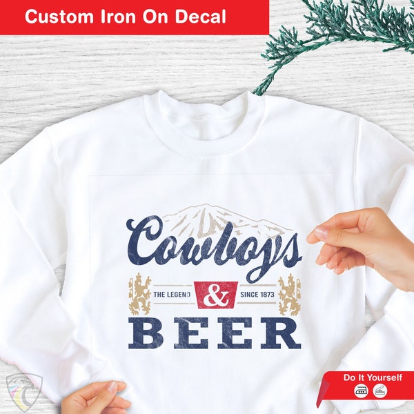 Cowboys And Beer Ready to Print DTF transfer, Funny Southern, Wholesale DTF Print, Full Color Transfer Printing