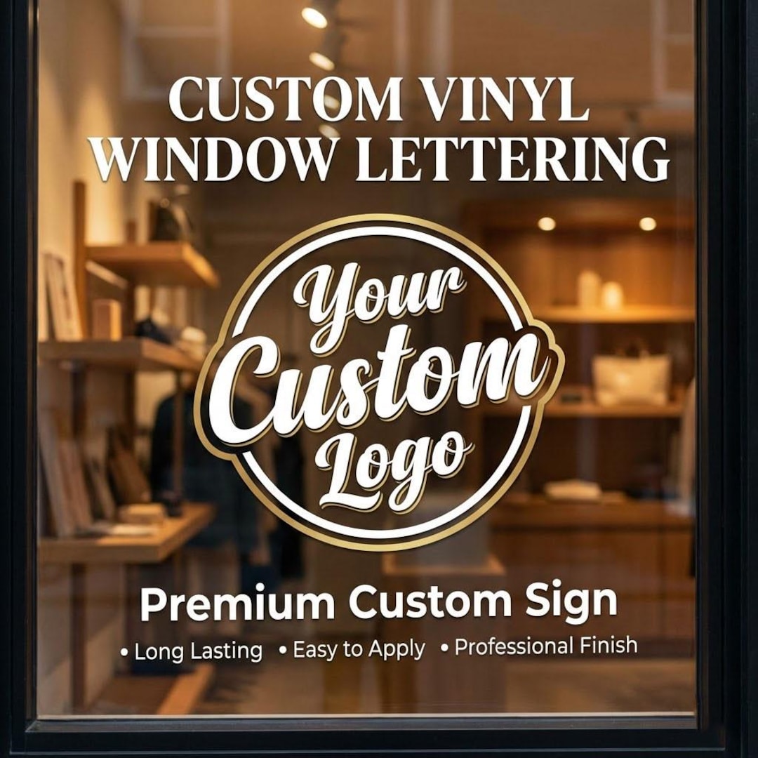 Custom Storefront Logo Decal - Vinyl Business Name UV Sticker ...