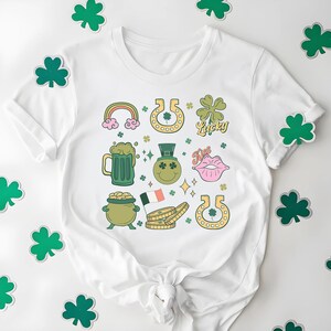 Chemise porte-bonheur rétro St Patricks Day, chemise Shenanigans, chemise porte-bonheur, chemise porte-bonheur, chemise trèfle, chemise Saint-Patrick,