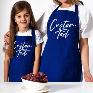 Custom Text Apron, Kitchen Apron, Custom Apron, Personalize Apron for Women, Custom Cooking Apron, Baker Gift,Chef Gift, Little Chef Apron
