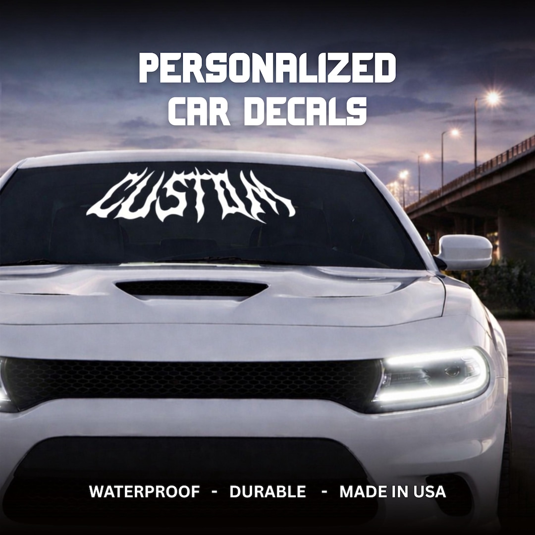 Custom Text Windshield Banner UV Stıcker - Personalized Car Front ...
