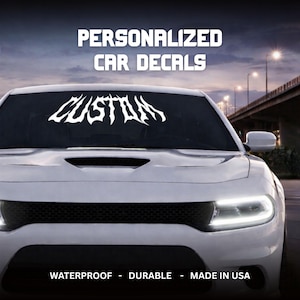 Custom Text Windshield Banner  UV Stıcker - Personalized Car Front Window Decal - Vinyl Lettering Strip for Auto Styling
