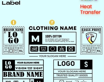 Tag Less Neck Label, Branding Labels With Custom Logo Ready to Press, Personalized Neck Labels, Dtf Labels, Iron on Printed Labels