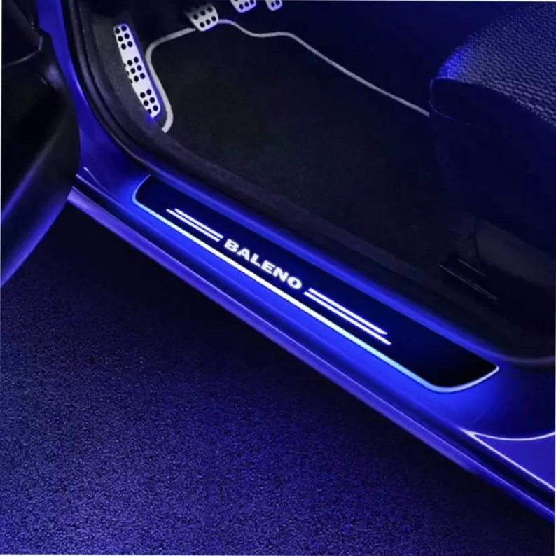 Car LED Dynamic Door Sills Adhesive Car Door Plates Color Etsy UK