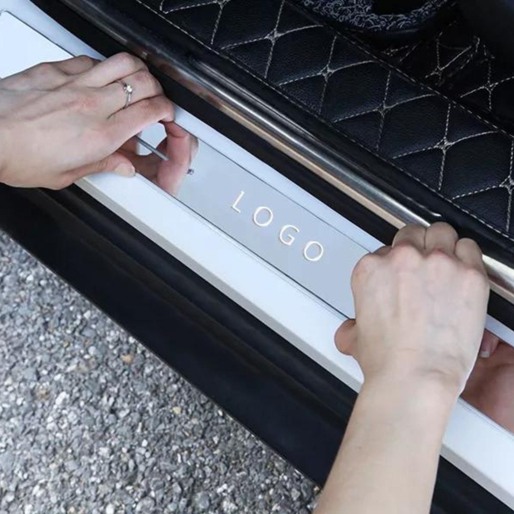 Car LED Dynamic Door Sills Adhesive Car Door Plates Color Etsy UK