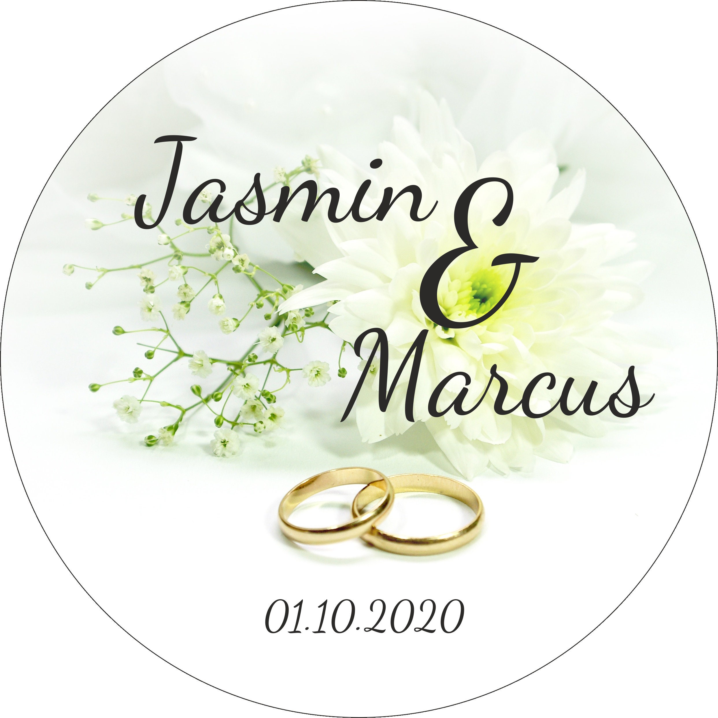 Cake Topper Rings With Name and Date Etsy