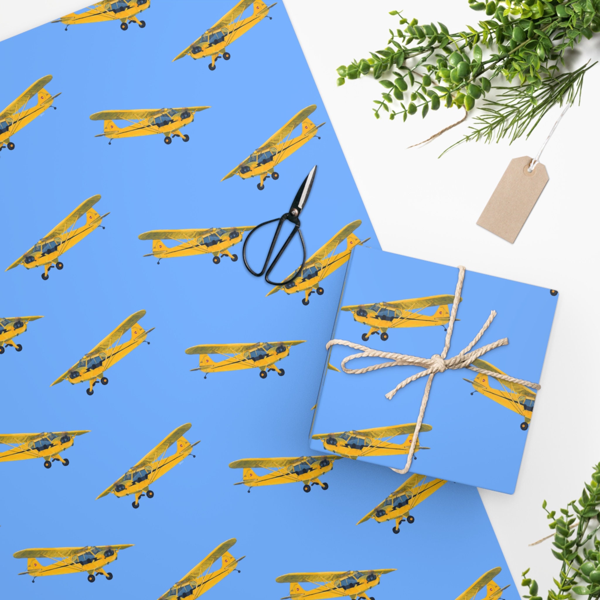 Piper Cub Airplane Wrapping Paper, Pilot Gift, Aviation Themed Etsy UK