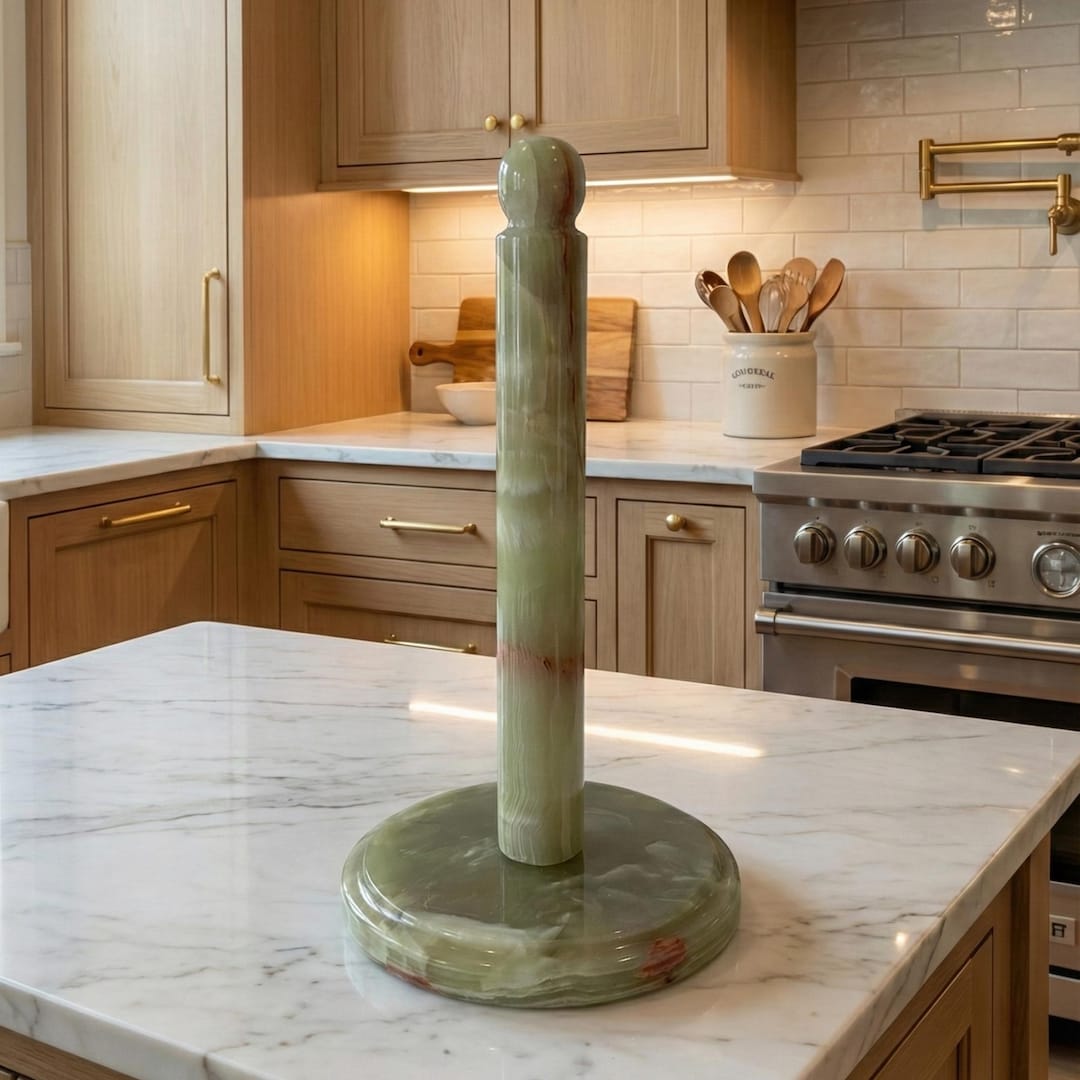 Handmade Green Onyx Paper Towel Holder