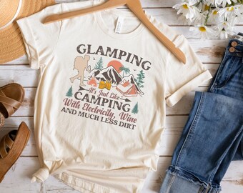 Camiseta Glamping, Camping familiar, Camisas de aventura de camping, Aventuras de Glamping en camisa de camping, Camisa de fin de semana para niñas