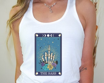 LE SASS TAROT Card Tank Top, Tarot Card Shirt, Funny Tank Top, Tarot card Tank, Womens Gift, Tarot Card Shirt, Skeleton Shirt