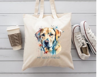 Labrador Dog Tote Bag, Dog Lovers Bag, Lab Mom Gift, Dog Toy Bag, Reusable Bag, Shopping Tote