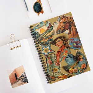 Vintage Cowgirl Journal, Spiral Notebook, Horse Lover Gift, Cowgirl Gift, Vintage Note Pad, Writing Diary, Stationery, Horse Notebook