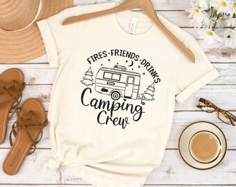 Camiseta de equipo de camping, camping familiar, camisas de aventura de camping, camisa de fin de semana para niñas, camisa de vacaciones