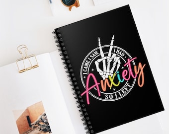 Anxiety Relief Journal, Mental Health Notebook, Stress Management Diary, Ruled Line Spiral Notebook, Therapy Gift