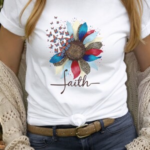 Faith Sunflower t-shirt, Patriotic t-shirt, Independence Day t-shirt, USA t-shirt, Liberty t-shirt, Freedom t-shirt