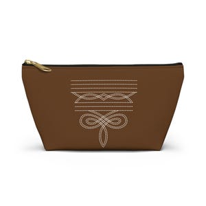 Stylish Brown Boot stitch Travel Accessory Pouch, Makeup Organizer, Toiletries Bag, Gift for Him Her, Stylish Storage Pouch
