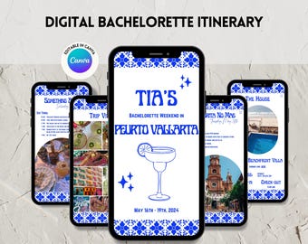 Mexiko Junggesellinnenabschied: Blaue Fiesta Mobile Vorlage (Digitaler Download)