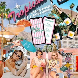 Palm Springs Bachelorette Party Invite Template, Itinerary Template, Retro Invite, Customizable, Palm Springs Bachelorette Weekend image 2