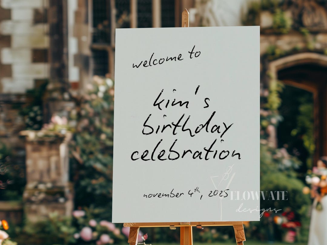 Handwritten Welcome Sign, Party Decoration Canva Template (digital ...