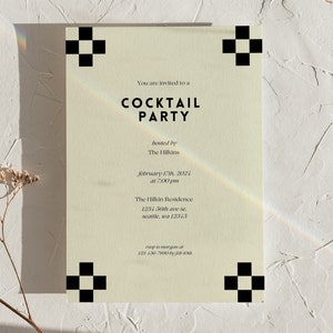 Cocktail Party Invite Template, Elegant Party Template, Customizable, Girly Cocktail Party Invite, Chic & Simple Party Invite image 3