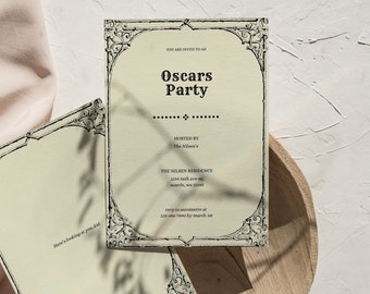 Victorian Oscar Party Invitation Template: Customizable Canva Invite (Digital Download
