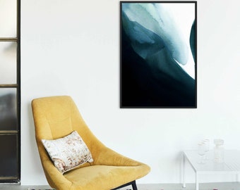Blue Abstract Wall Art Print, Modern Art, Living Room Painting, Printable Art