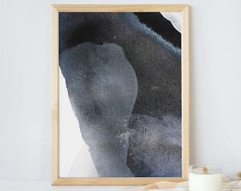 Modern Scandinavian Neutral Blue Tones, Home Décor, Printable Art, Blue Watercolor Nursery Art