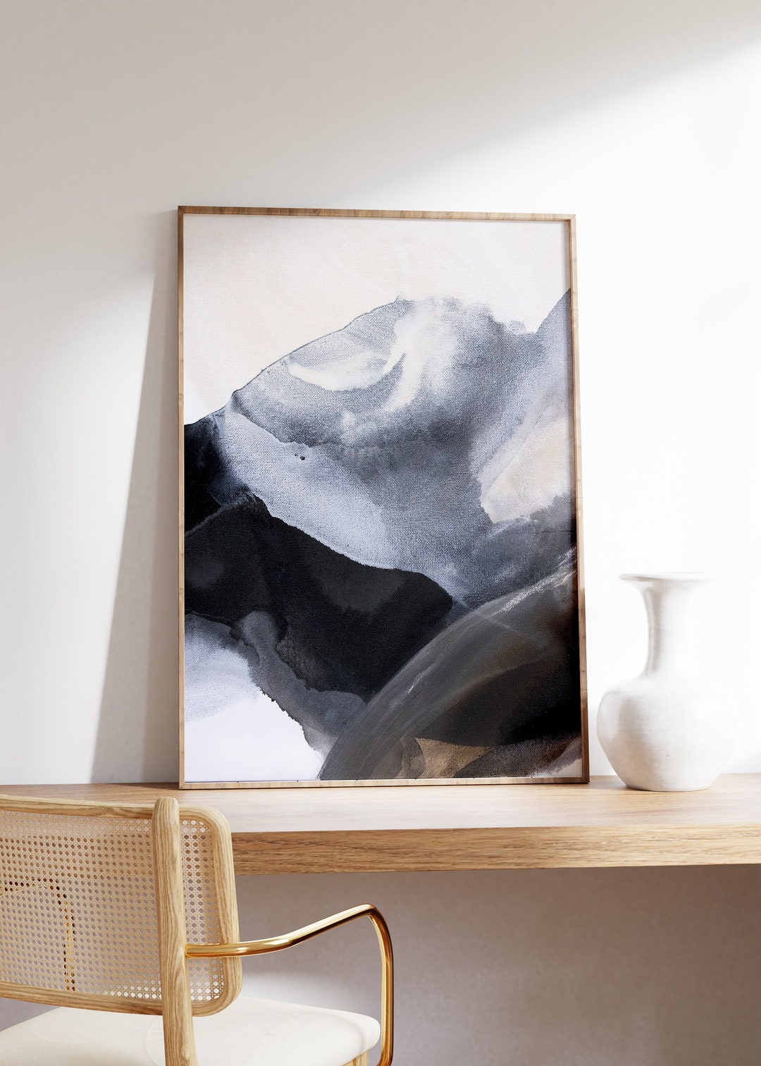 Neutral Minimalist Abstract Wall Art Print, Modern Art, Living Room ...