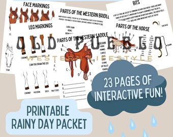 Western Riding Instructor's Rainy Day Activities - Printable Worksheets & Games