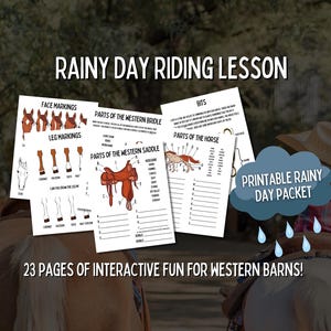 Western Riding Instructor's Rainy Day Activities - Printable Worksheets & Games