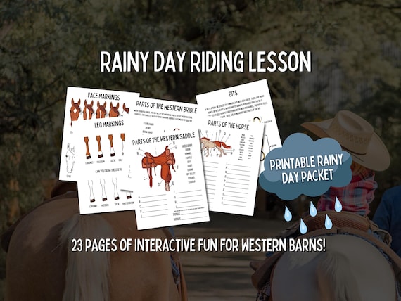 Western Riding Instructor's Rainy Day Activities - Printable Worksheets & Games