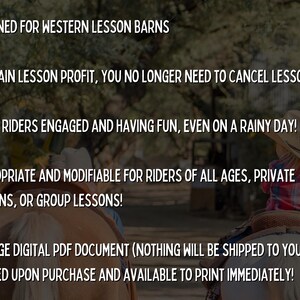 Western Riding Instructor's Rainy Day Activities - Printable Worksheets & Games image 3