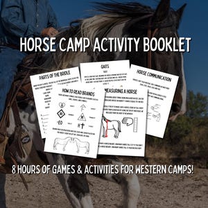 Horse Camp Activity Booklet for Western Riding Barn Printable Digital Download