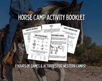 Horse Camp Activity Booklet for Western Riding Barn Printable Digital Download