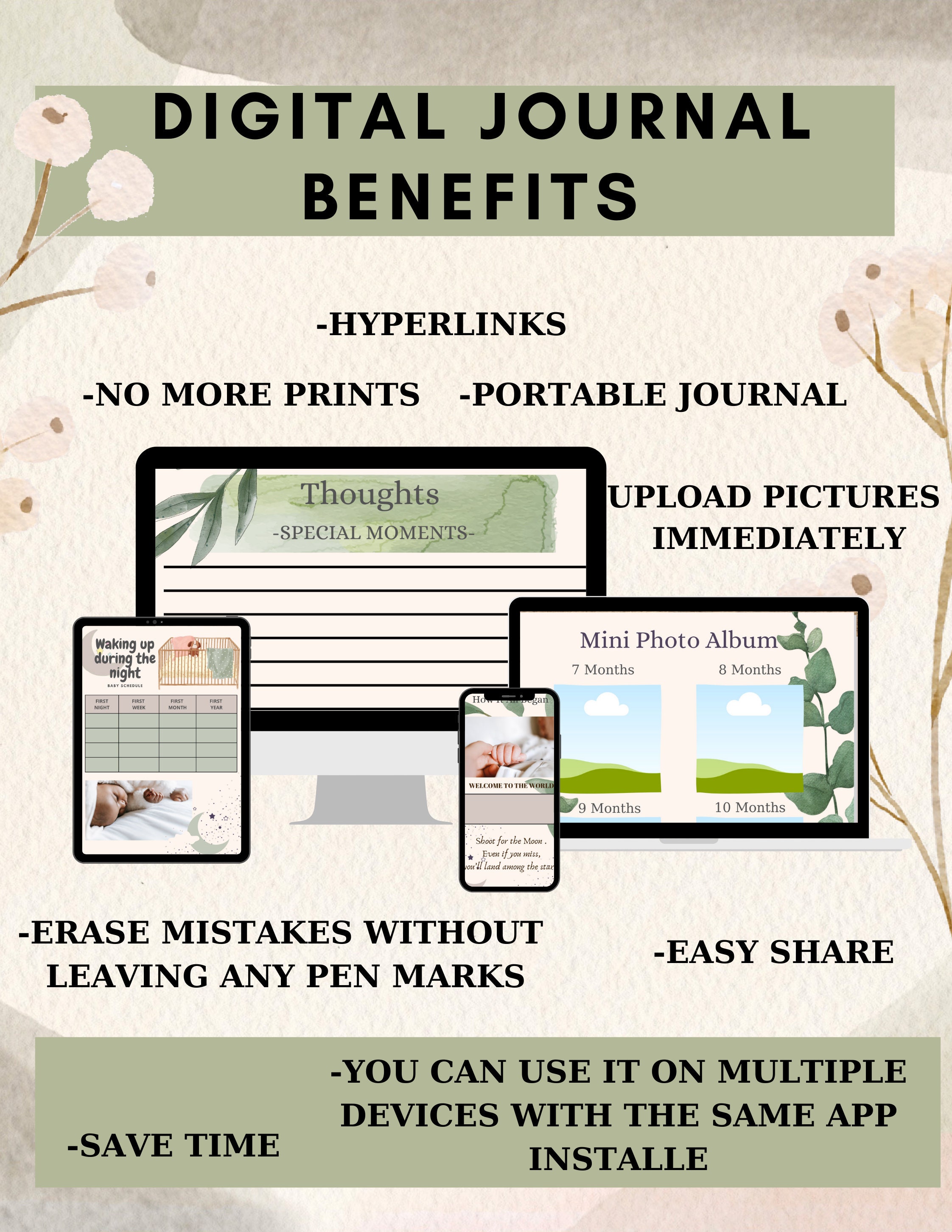 Digital Baby Book Digital Baby Journal Digital Memory Book New Baby