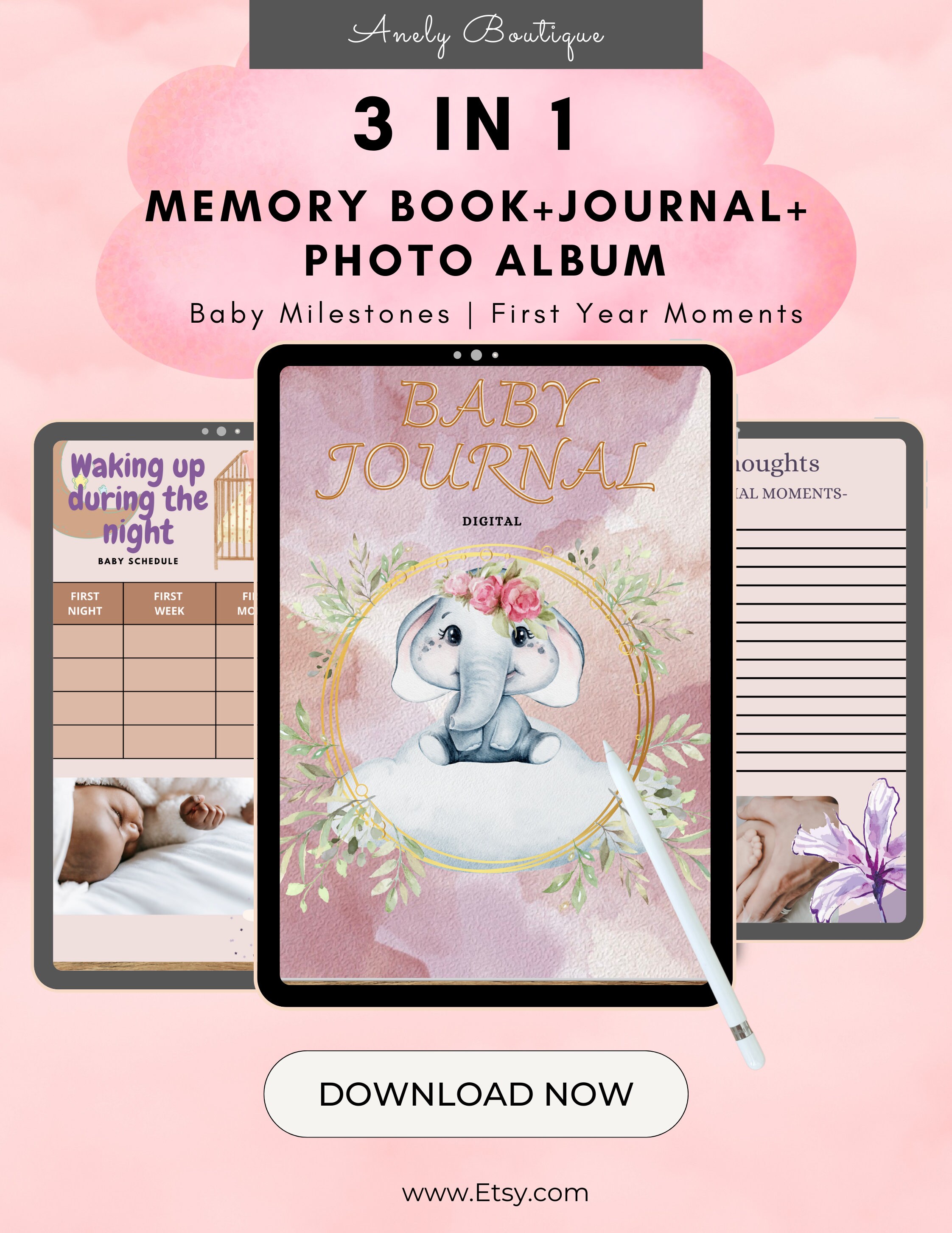 Digital Baby Journal Digital Baby Book Memory Book for Baby Digital